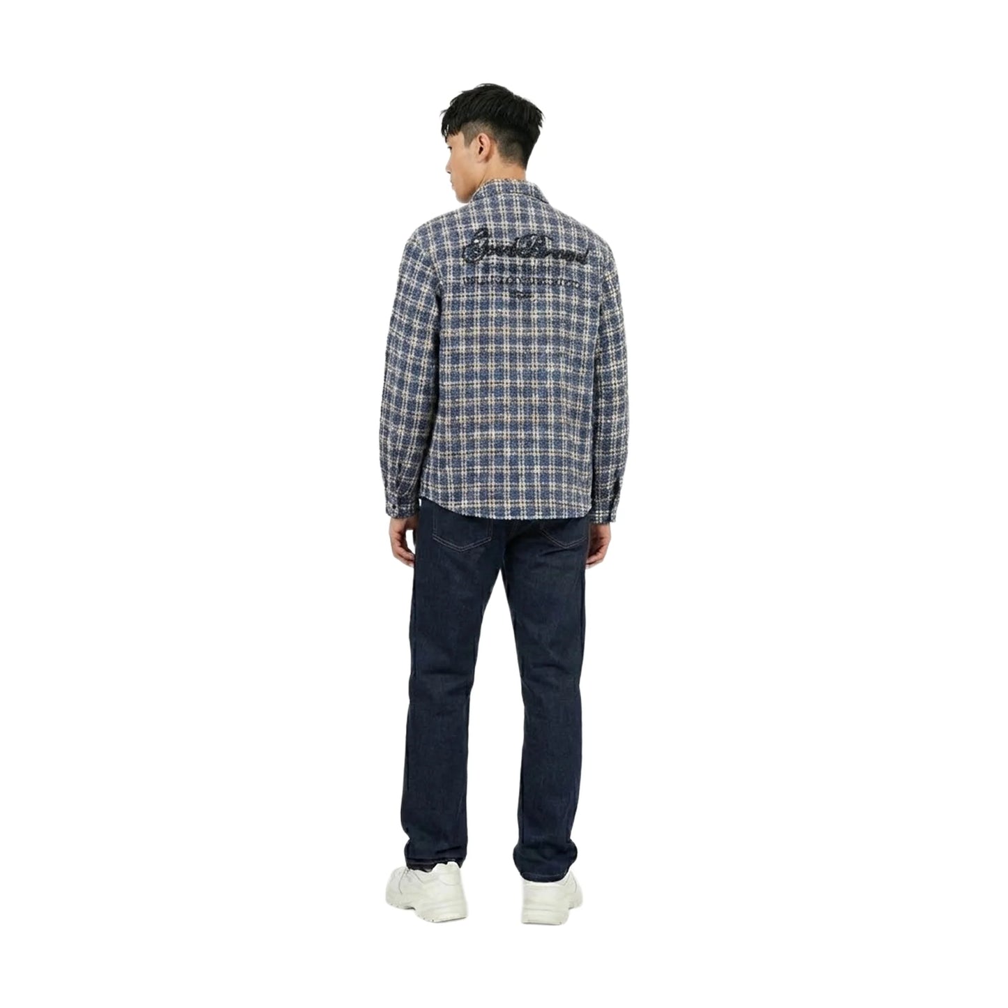GOODBRAND Plaid Embroidered Shirt Blue (FW25)