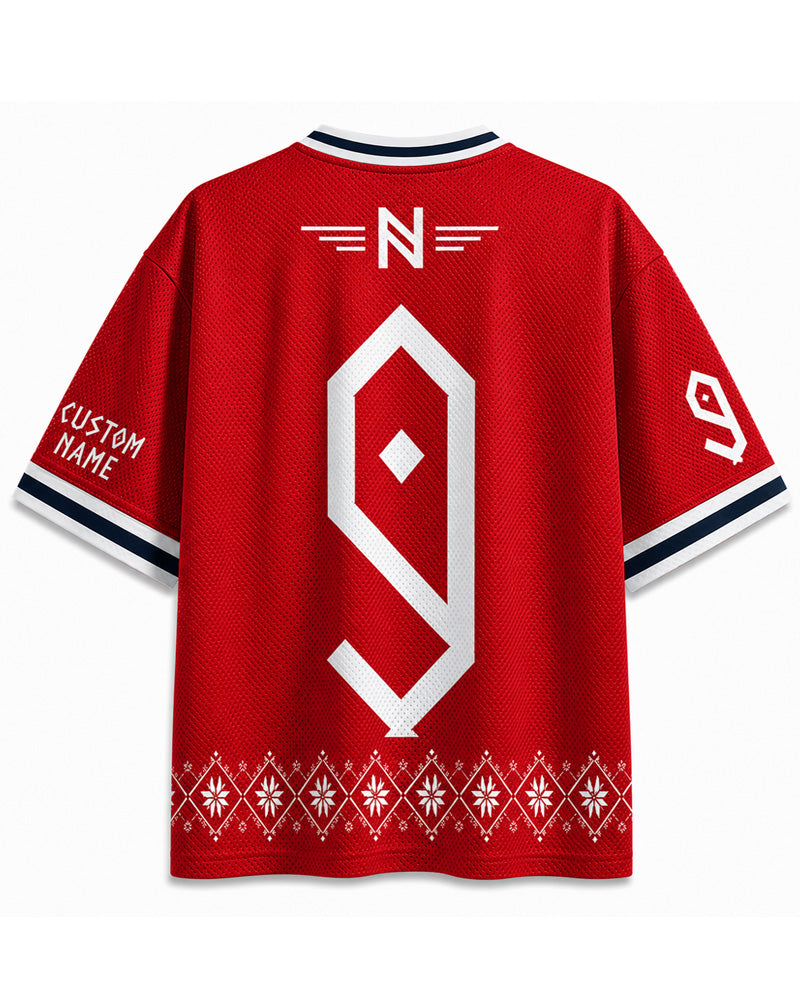 TheRetroTee Custom Name Norway Soccer Mesh Jersey