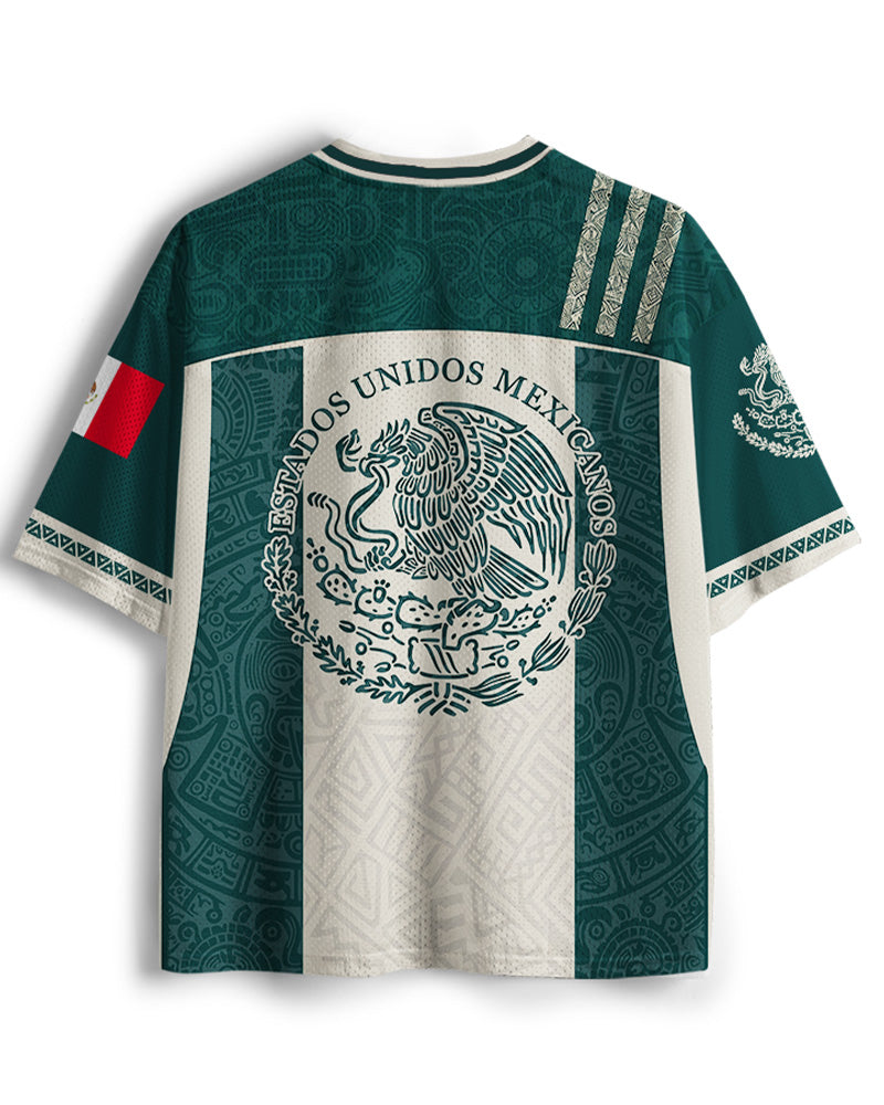 TheRetroTee Mexican Aztec Partern Mesh Jersey