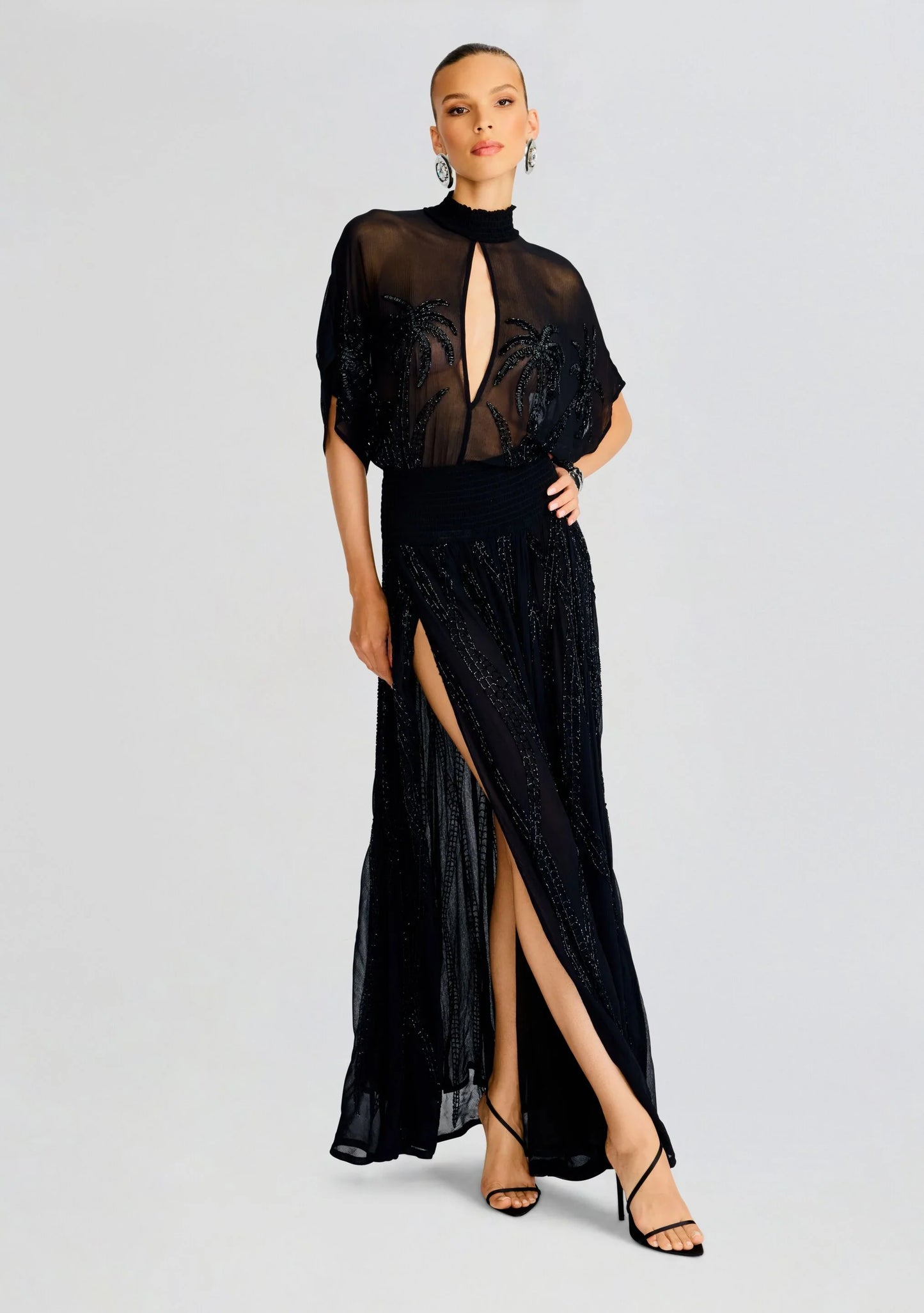 Nalina Embellished Silk Chiffon Dress