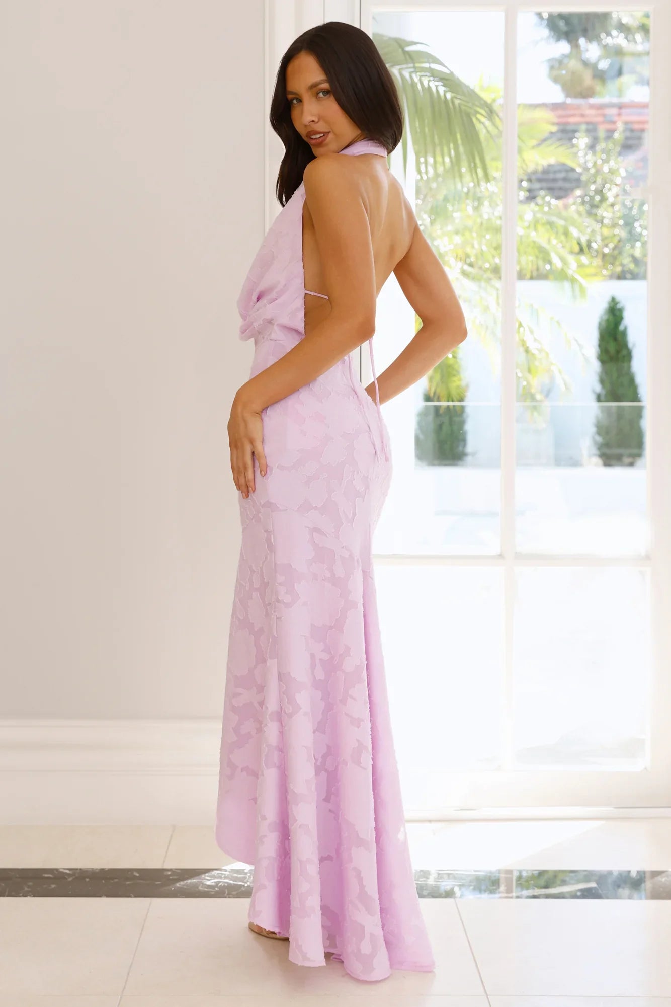 Garden Gems Halter Maxi Dress Orange