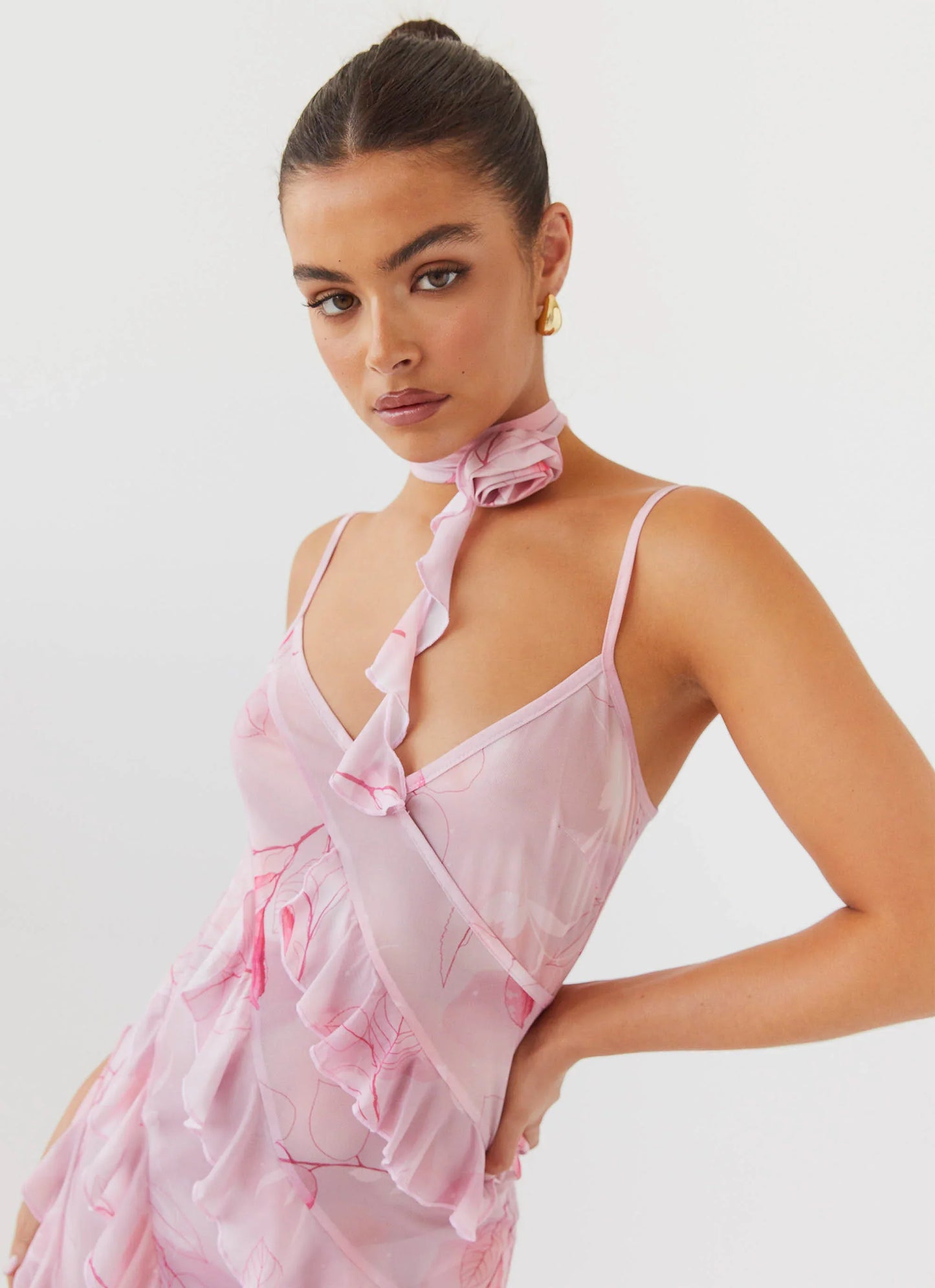 New Romantics Mesh Maxi Dress - Soft Pink