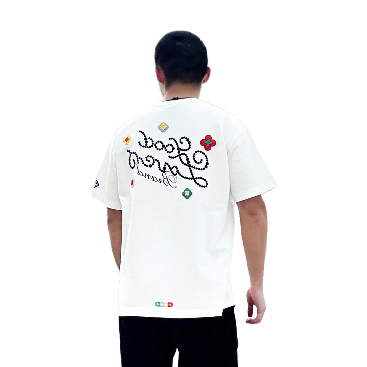 GOODBRAND Good Loves 3D Embroidered Slogan Tee White (SS25)