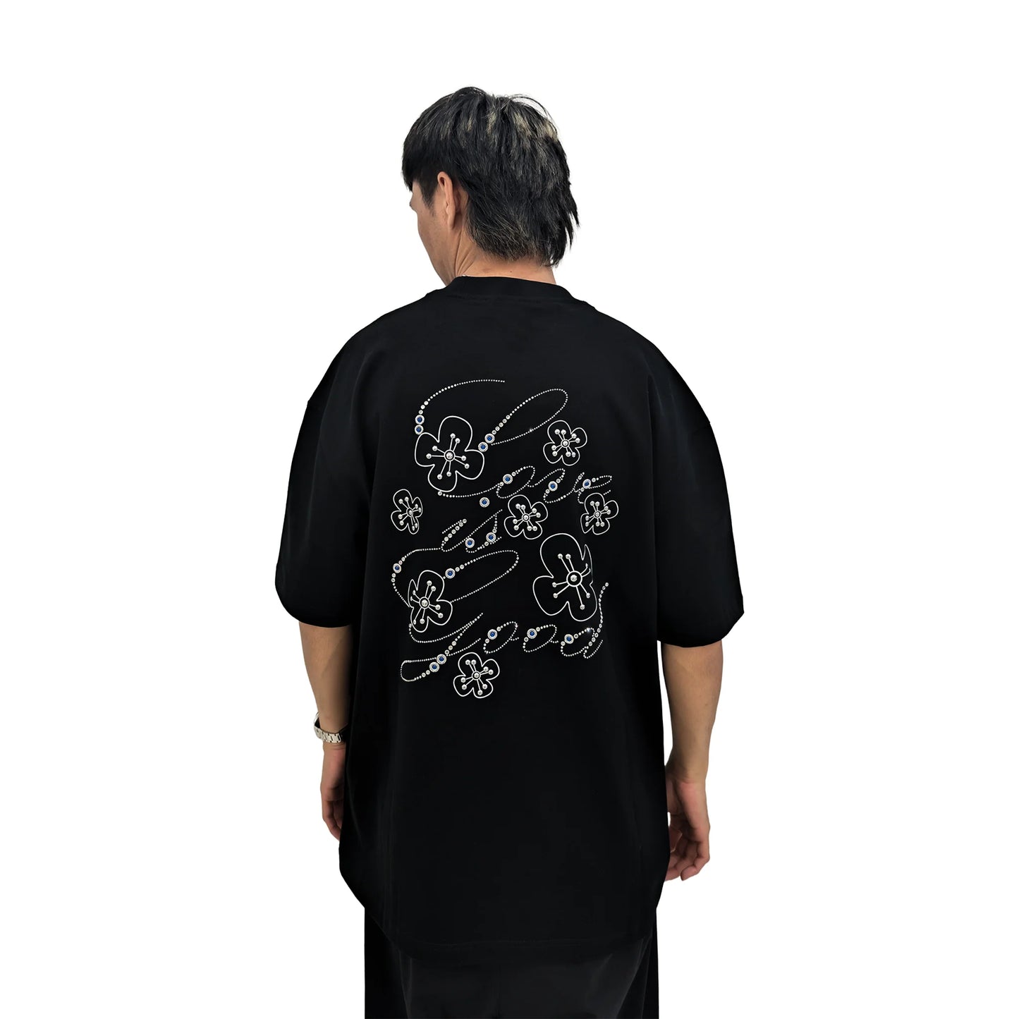 GOODBRAND GOOD Floral Hot Stamping S/S Tee Black (SS25)
