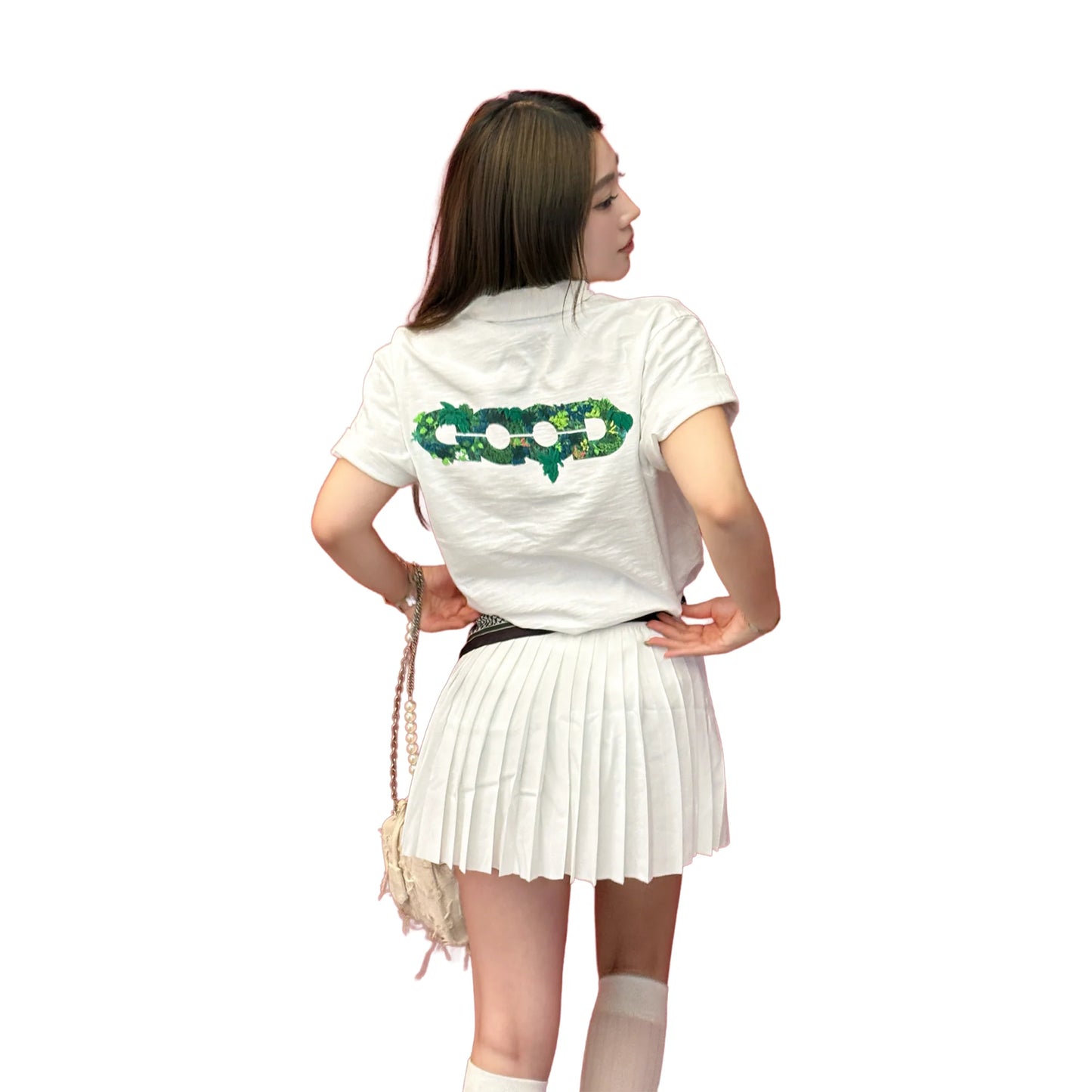 GOODBRAND Jungle Wonderland 3D Embroidered Polo Shirt White (SS25)