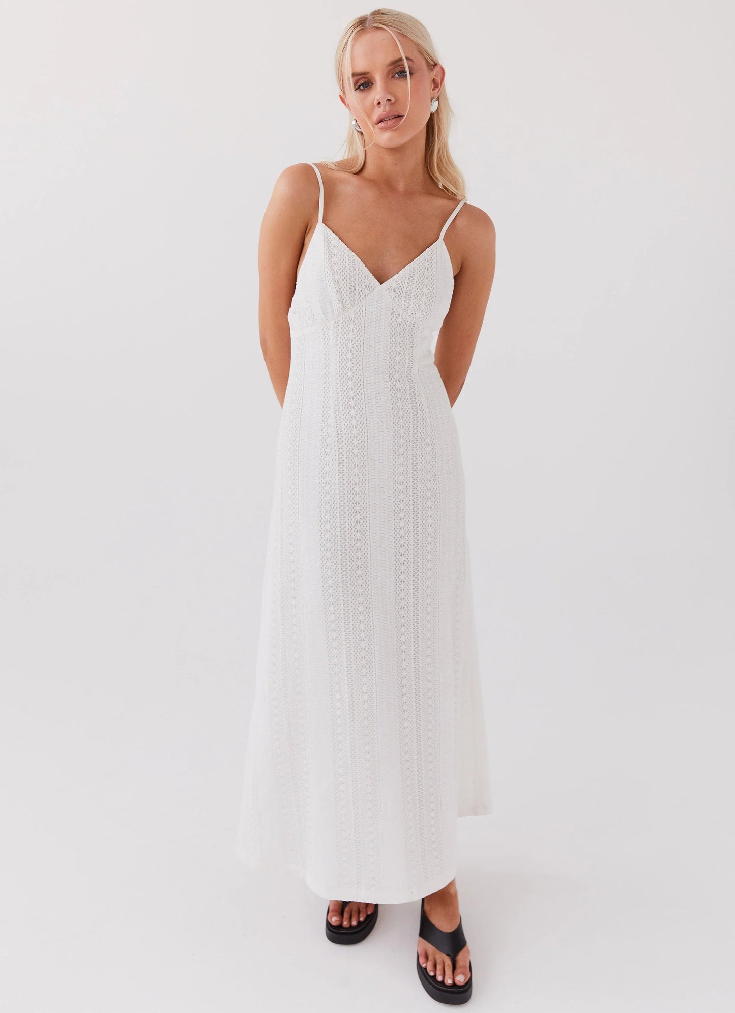 Riveria Knit Maxi Dress - White