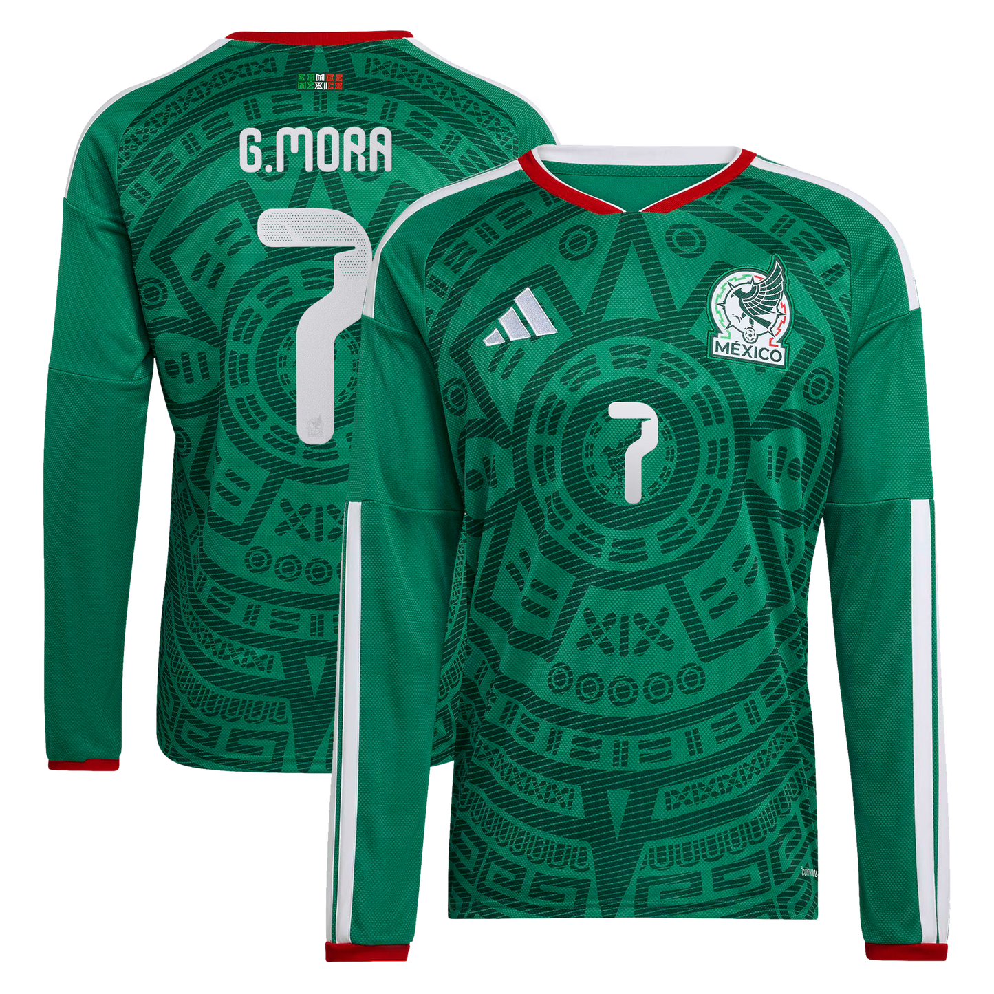 Gilberto Mora Mexico National Team 2026 Home Replica Long Sleeve Jersey - Green