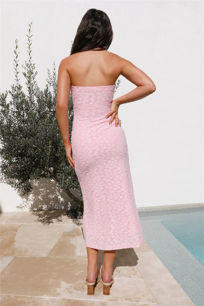 Fluttering Dreams Midi Dress Pink