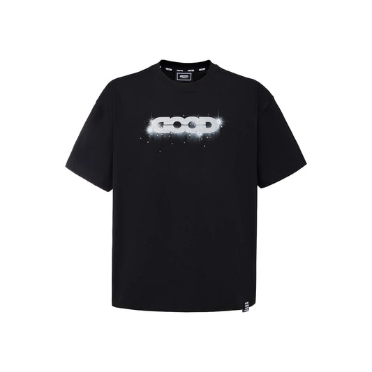 GOODBRAND Nebula Silver Print Rhinestone Tee Black (SS26)