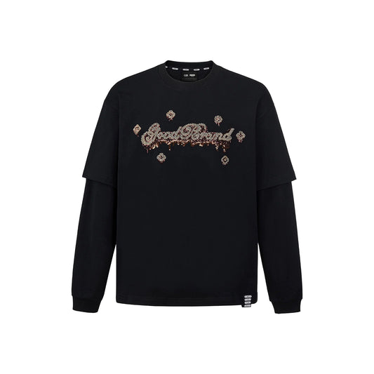 GOODBRAND Melting Ice Cream Two-Piece Long Sleeved Tee Black (FW25)