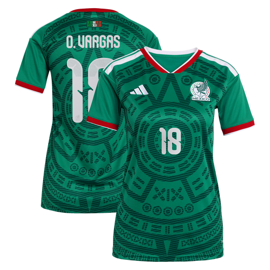 Obed Vargas Mexico National Team Women's 2026 Home Replica Jersey- Green