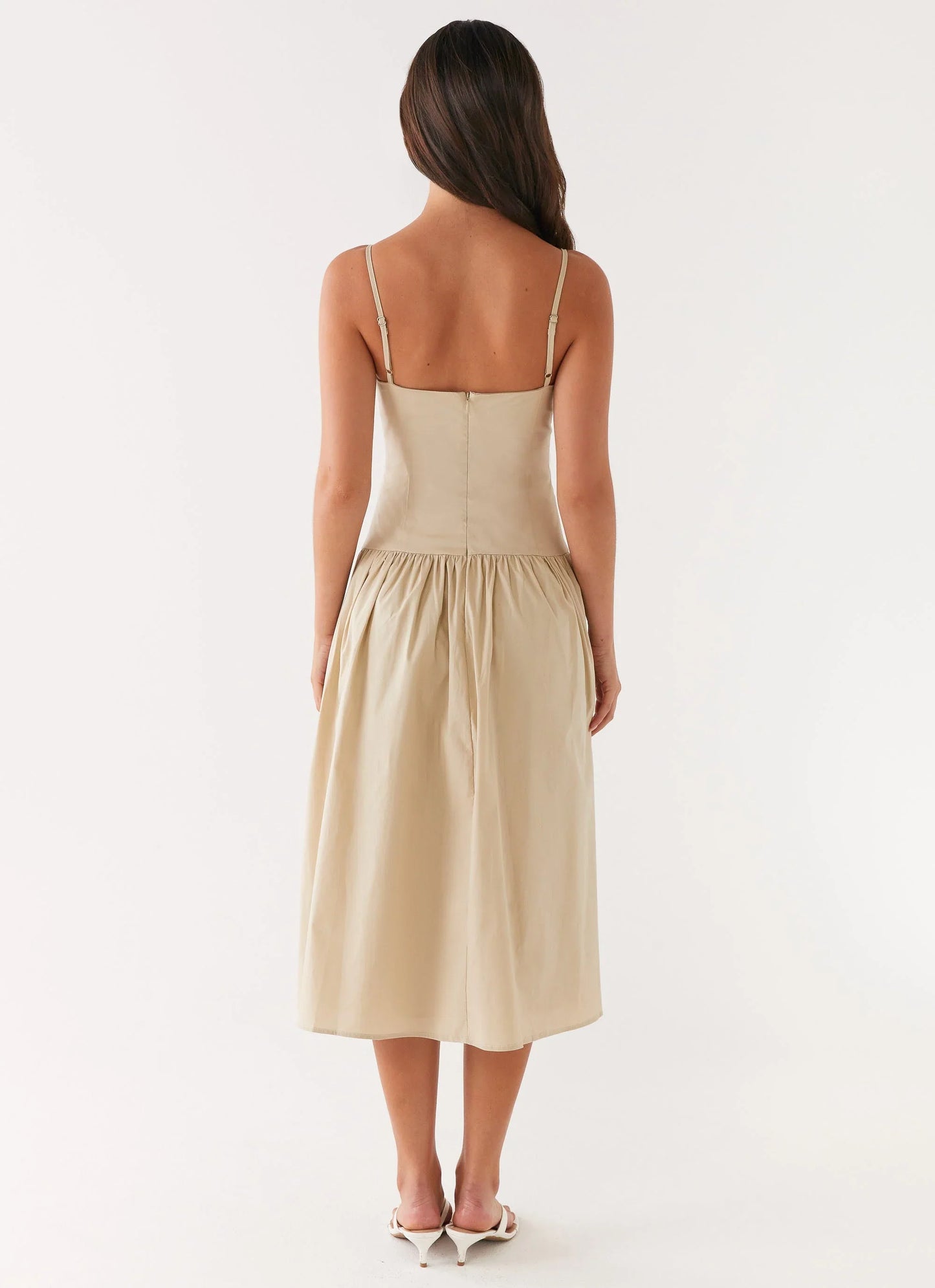 Azalea Midi Dress - Beige