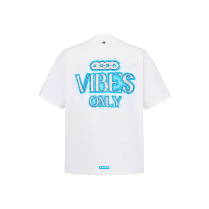 GOODBRAND Blue Galaxy Tube Beaded Tee White (SS26)