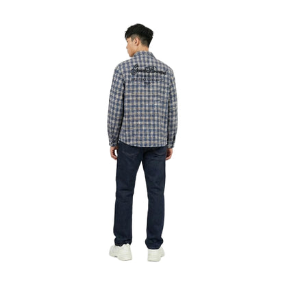 GOODBRAND Plaid Embroidered Shirt Blue (FW25)