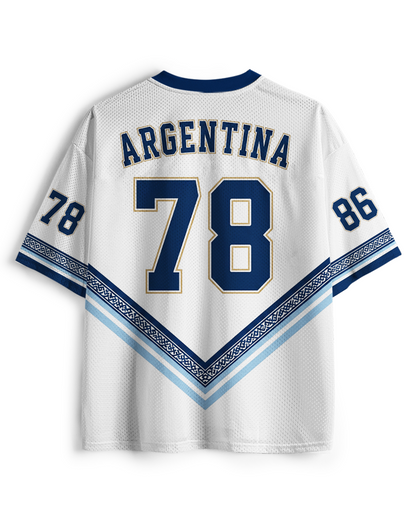 TheRetroTee Vintage Argentina Football Mesh Jersey