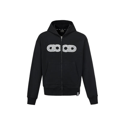 GOODBRAND Good Map Sequin Embroidered Hoodie Black (FW25)