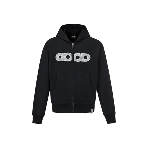 GOODBRAND Good Map Sequin Embroidered Hoodie Black (FW25)