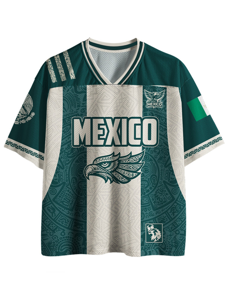 TheRetroTee Mexican Aztec Partern Mesh Jersey