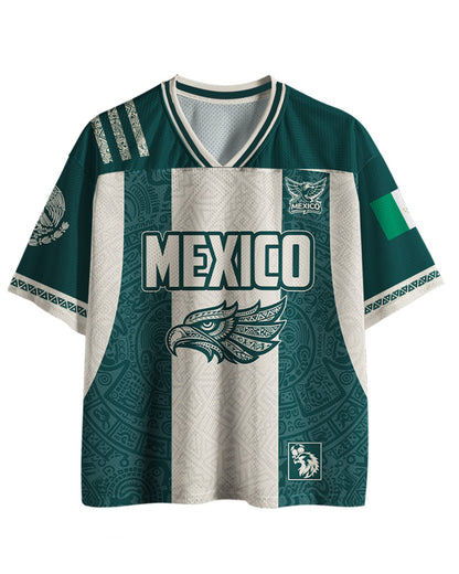 TheRetroTee Mexican Aztec Partern Mesh Jersey