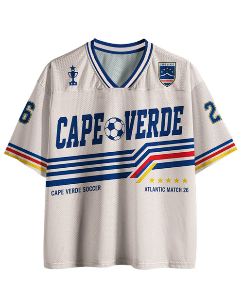 TheRetroTee Vintage Cape Verde Soccer Mesh Jersey