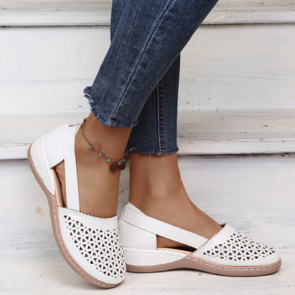 💝Last Day 50% OFF⭐Chic Women's Closed Toe Wedges - Wide & Large Size, Pain-Relief Arch Support