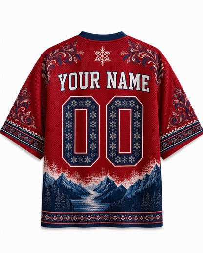 TheRetroTee Custom Name Norway Soccer Mesh Jersey