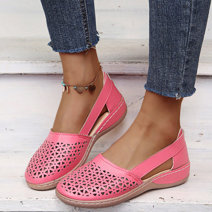 💝Last Day 50% OFF⭐Chic Women's Closed Toe Wedges - Wide & Large Size, Pain-Relief Arch Support