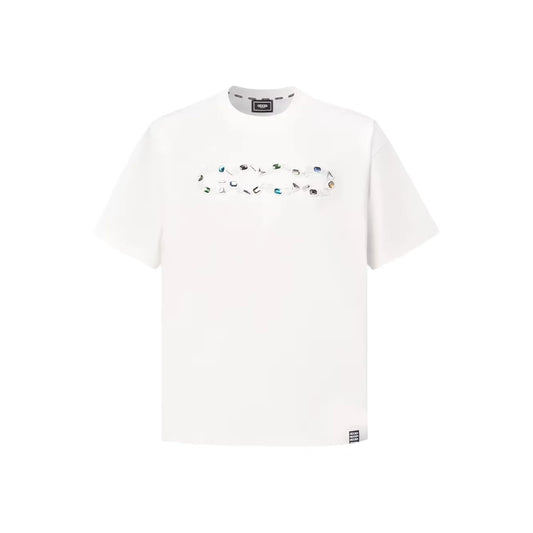 GOODBRAND Gemstone Embellished Logo Tee White (SS26)