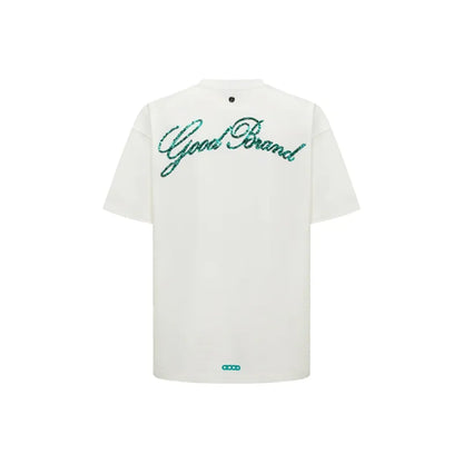 GOODBRAND Island Coconut Forest Sequin Embroidered Tee White (SS25)