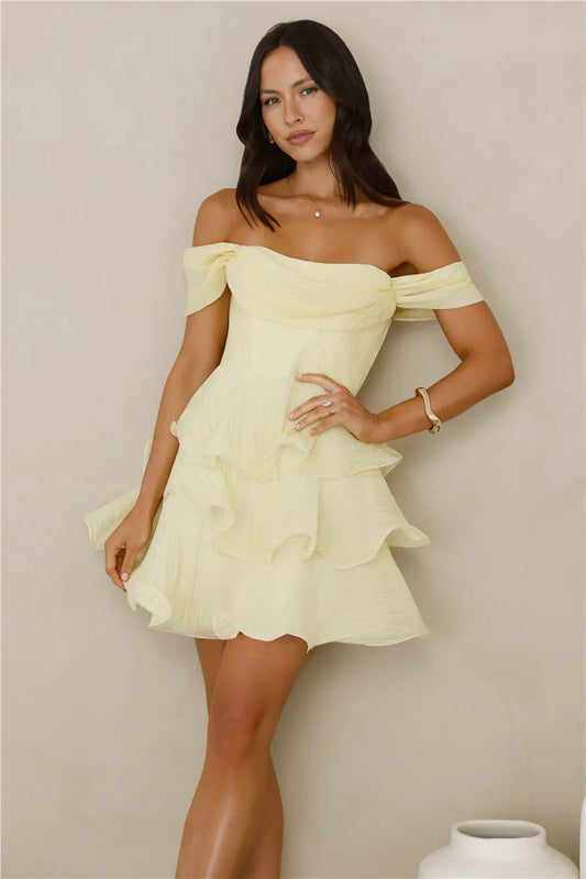 Pretty In The Sun Off Shoulder Mini Dress