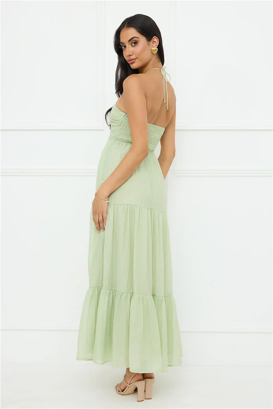 Sunshine Escape Halter Maxi Dress