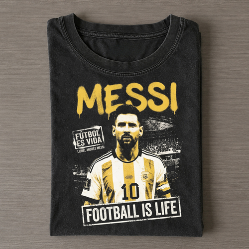 Lionel Messi Football Is Life vintage Tee