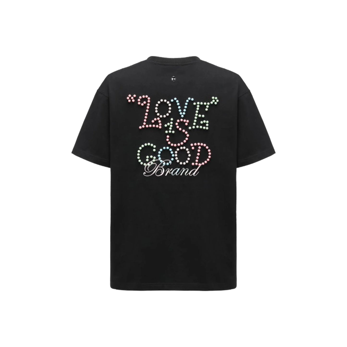 GOODBRAND Macaron Pearl Slogan Tee Black (SS25)