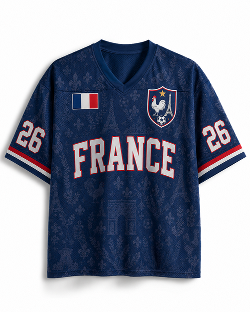 TheRetroTee Vintage France Football Heritage Mesh Jersey