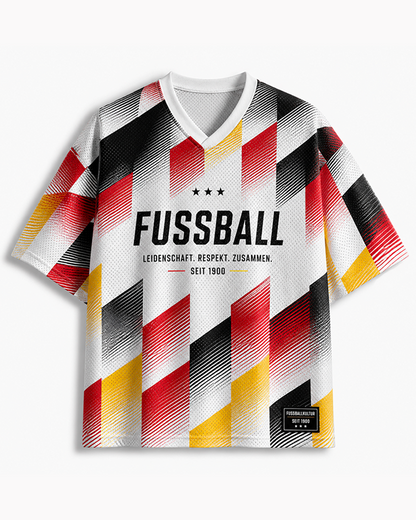 TheRetroTee Vintage Fussball Culture Geometric Soccer Mesh Jersey