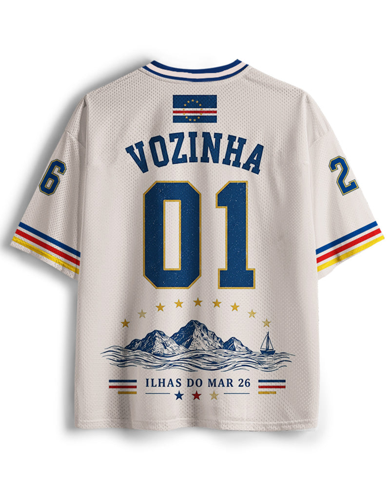 TheRetroTee Vintage Cape Verde Soccer Mesh Jersey