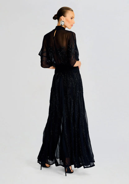 Nalina Embellished Silk Chiffon Dress