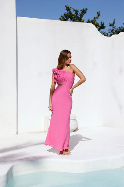 In These Moments One Shoulder Maxi Dress