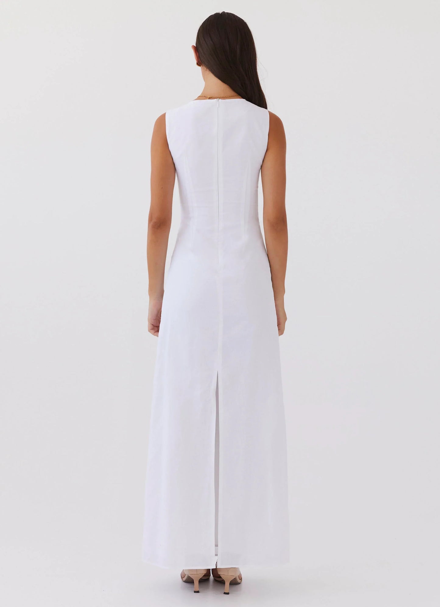 Eloise High Neck Maxi Dress - White