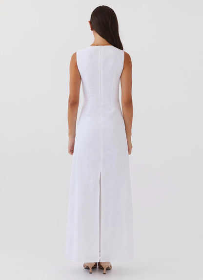 Eloise High Neck Maxi Dress - White