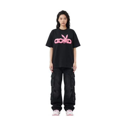 GOODBRAND x PLAYBOY 3D Puff Logo Tee Black/Pink (SS26)