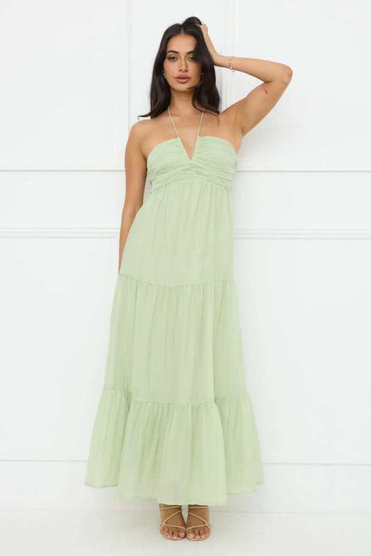 Sunshine Escape Halter Maxi Dress