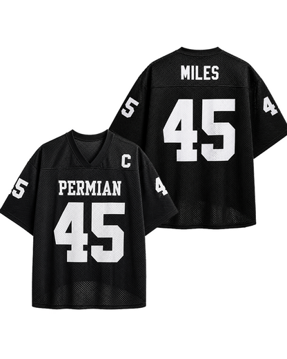 TheRetroTee Texas Sports Movie-Inspired #45 Black Football Mesh Jersey