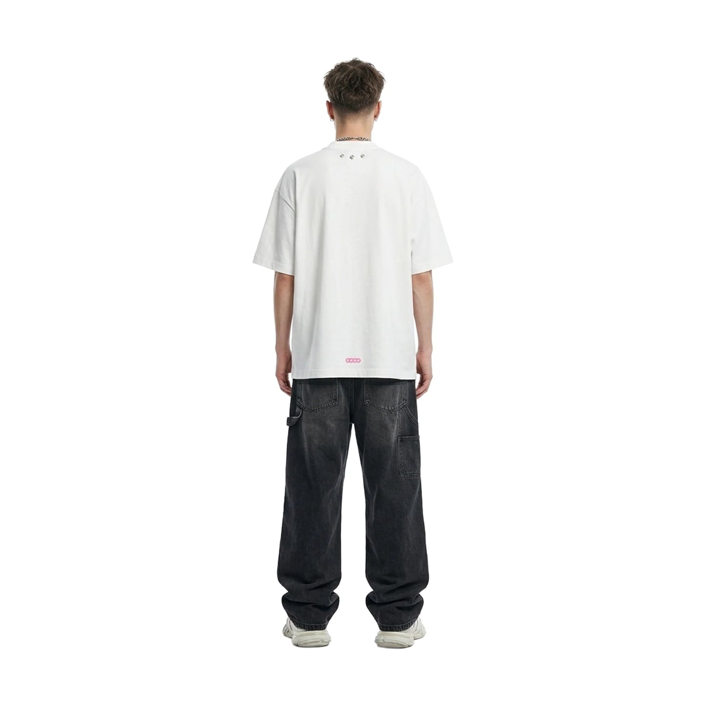 GOODBRAND 3D Logo Floral Embroidery Rhinestone Tee White (SS26)