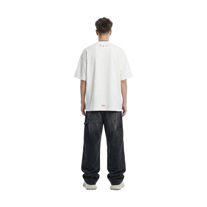 GOODBRAND 3D Logo Floral Embroidery Rhinestone Tee White (SS26)