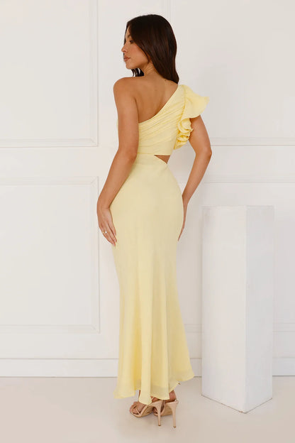 In These Moments One Shoulder Maxi Dress