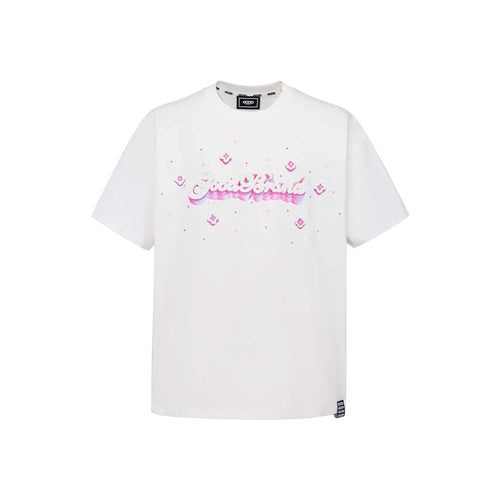 GOODBRAND 3D Logo Floral Embroidery Rhinestone Tee White (SS26)