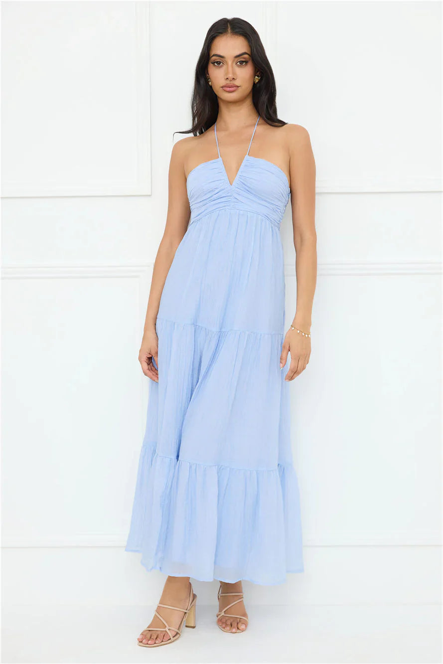 Sunshine Escape Halter Maxi Dress