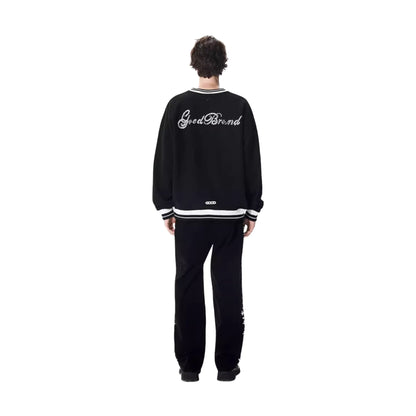 GOODBRAND 3D Embroidered Beaded Floral Long Sleeved Tee Black (FW25)