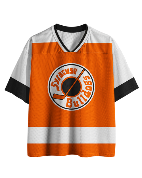 TheRetroTee Syracuse Bulldogs #2 Orange & White Hockey Mesh Jersey
